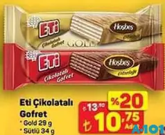 ETİ ÇİKOLATALI GOFRET GOLD 29 GR fiyat ve kampanya bilgisi